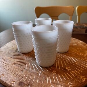 Anchor Hocking milk glass hobnail tumblers